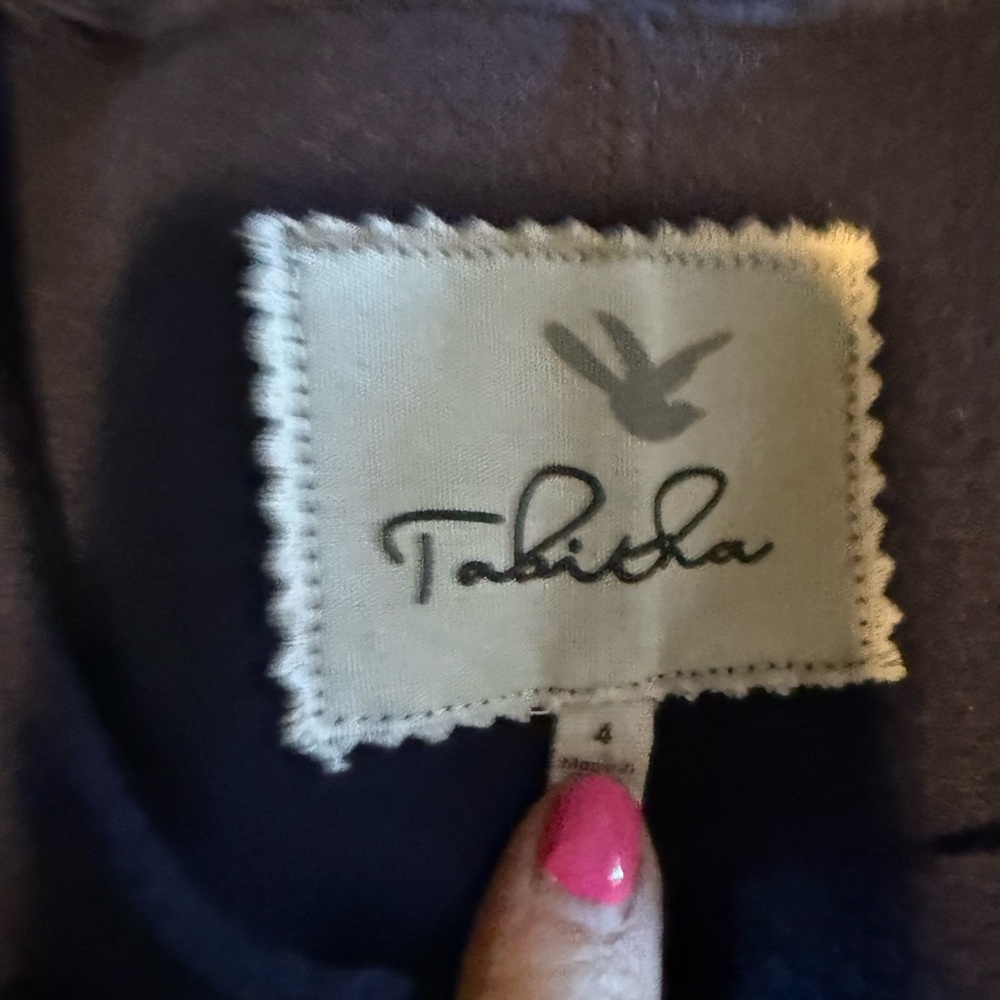 Tabitha Navy Dress with Gold Accents - Picture 3 of 13